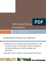 Site Analysis and Planning: Unit 1 - Introduction