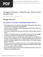 Design of Levers - Hand Lever, Foot Lever, Bell Crank Lever - MACHINE DESIGN Notes, Procedures, Problems and Vids