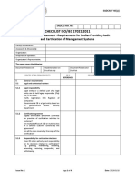 Checklist Iso/iec 17021:2011