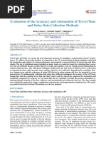 Evaluation of The Accuracy and Automation of Travel Time and Delay Data Collection Methods