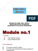 Circuits 1 (EE101) : Prepared By: Engr. Jun A. Teresa - Mapua Institute of Technology Department of Electrical Engineering