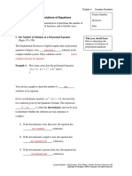 Section 4.2 Complex Solutions of Equations: Precisely N Real or Complex and May Be Repeated