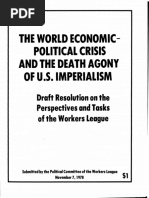 Workers League Resolution On Perspectives & Tasks, 1978