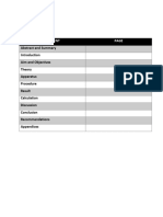 Abstract and Summary Aim and Objectives Theory Apparatus Procedure Result Calculation Discussion Conclusion Recommendations Appendices