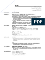 Sample CV - Residents and Fellows