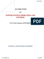 Power System Operation and Control