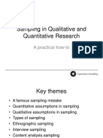 Sampling in Qualitative and Quantitative Research