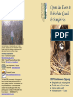 Open The Door To Bobwhite Quail & Songbirds - Iowa DNR Brochure