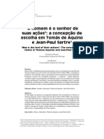 O Homem É o Senhor de Suas Ações A Concepção de Escolha em Tomás de Aquino e Jean-Paul Sartre