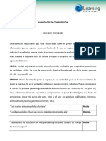 Habilidad de Comprension Lectora Hecho y Opinion Clase 5 PDF