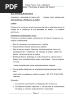 Guía Del Trabajo Práctico Final: Publicidad II - Universidad de Palermo (UP) - Profesor: Héctor Eduardo Glos