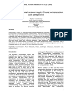 Challenges of Hotel Outsourcing in Ghana: A Transaction Cost Perspective