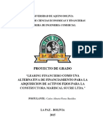 Leasing Financiero Como Alternativa de Financiamiento para La Adquisicion de Activos Fijos para La Constructora Mariscal Sucre Ltda