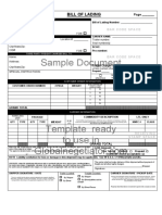 Sample Document: Bill of Lading