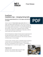 Contitech: Installation Tips - Changing Timing Belts: Press Release