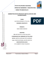 Administracion de Proyecto Instalacion de Aire Acondicionado