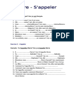 FR Etre Et Sappeler Au Present Exercices Exercice Grammatical Feuille Dexercices 54730