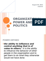 Organizational Power and Politics