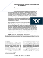 Bioprospecção Conhecimento Tradicional Plantas Medicinais e Propriedade Intelectual