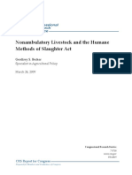 Non Ambulatory Livestock and The Humane Methods of Slaughter Act by Geoffrey S. Becker, Specialist in Agricultural Policy