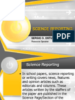 Science Reporting: Sergio O. Ontuca