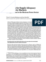 Incentivos para Una Oferta Adecuada en Los Mercados de Electricidad:una Aplicación Al Sector Eléctrico Mexicano