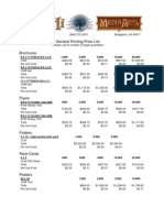 General Printing Price List