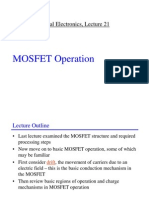 MOSFET Operation: 97.398, Physical Electronics, Lecture 21