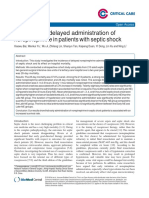 Early Versus Delayed Administration of Norepinephrine in Patients With Septic Shock