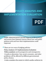 Policy Analysis and Implementation Evaluation