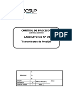 Control de Procesos Laboratorio #09 "Transmisores de Presión"