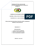 Proceso de Extraccion Del Aceite Vegetal