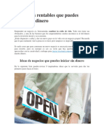 9 Negocios Rentables Que Puedes Iniciar Sin Dinero PDF