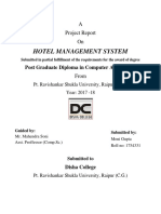 Hotel Management System: Post Graduate Diploma in Computer Application