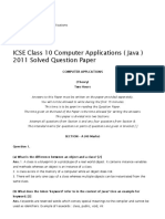 ICSE Class 10 Computer Applications (Java) 2011 Solved Question Paper - ICSE J