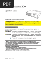 Digital Projector X20: R Operator's Guide