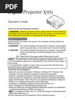 Digital Projector X95i: Operator's Guide