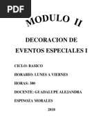 Modulo II Decoracion de Eventos Especiales I