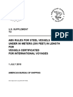 Abs Rules For Steel Vessels Under 90 Meters (295 Feet) in Length FOR Vessels Certificated For International Voyages