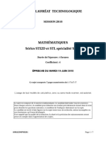 Bac Sti2d-Stl-spcl Maths Sujet