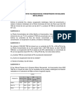 9.0 Ejercicios Propuestos Valorizacion de Concentrados Con Balance Metalurgico