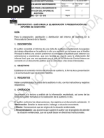 Instructivo Informe de Auditoria