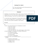 Screening Test, Grade 6: 82 Words