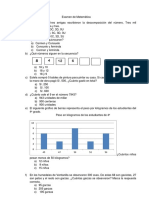 Examen de Matemática y Comunicacion