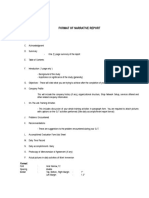 Format of Narrative Report