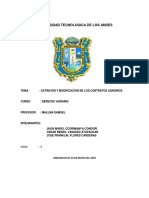 Ensayo Extincion y Modificacion de Los Contratos Agrarios