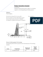 Retaining Wall Design Calculation Example: Solution