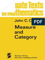 Measure and Category, John C. Oxtoby