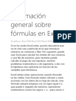 TIC FORMULAS EXCELL Información General Sobre Fórmulas en Excel