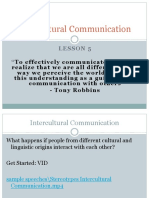 Intercultural Communication: Lesson 5 "